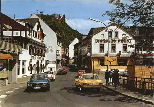 Altenahr Hauptstrasse mit Burgruine Kat. Altenahr