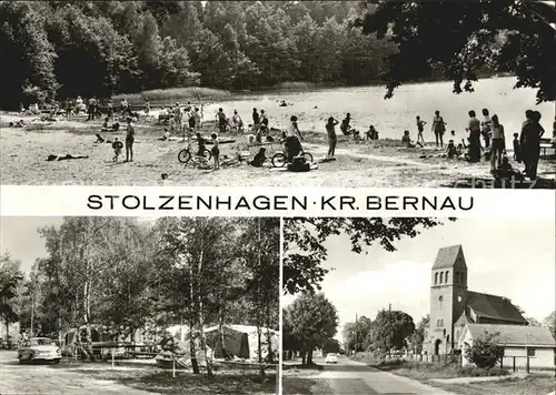 Stolzenhagen Wandlitz Strandpartie Camping Kirche Kat. Wandlitz