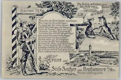 Neuhammer Queis Neuhammer Kuenstlerkarte Truppenuebungsplatz Gedicht x / Swietoszow /Boleslawiec
