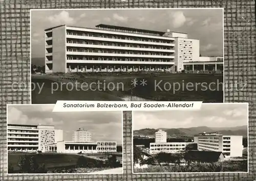 Allendorf Bad Sooden Sanatorium Balzerborn Teilansichten Kat. Bad Soden am Taunus
