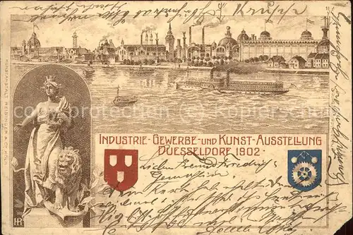 Ausstellung Industrie Gewerbe Kunst Duesseldorf 1902  Seitenraddampfer  Kat. Duesseldorf