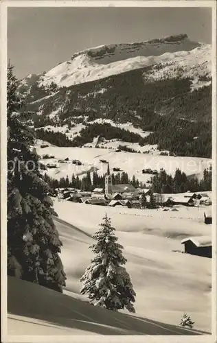 Riezlern Kleinwalsertal Vorarlberg Panorama mit Hoch Ifer Winterimpressionen Kat. Mittelberg