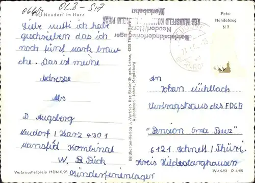 Neudorf Harzgerode Gesamtansicht Uferpartie Wipper Betriebsferienlager Freundschaft VEB Mansfeld Kombinat Wilhelm Pieck