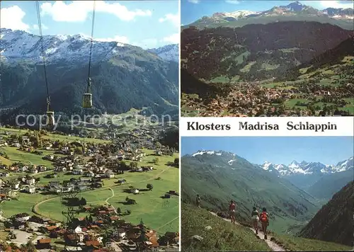 Klosters GR mit Madrisa Seilbahn und Schlappin Wanderweg Kat. Klosters