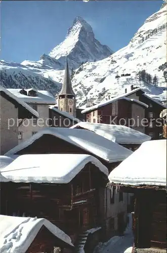 Zermatt VS Dorfpartie mit Matterhorn Kat. Zermatt