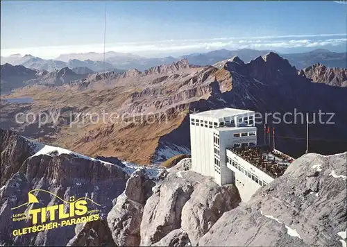 Titlis Engelberg Panorama mit Gipfelrestaurant / Engelberg /Bz. Obwalden