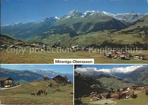 Miraniga Obersaxen Panorama Dorfpartien / Obersaxen /Bz. Surselva