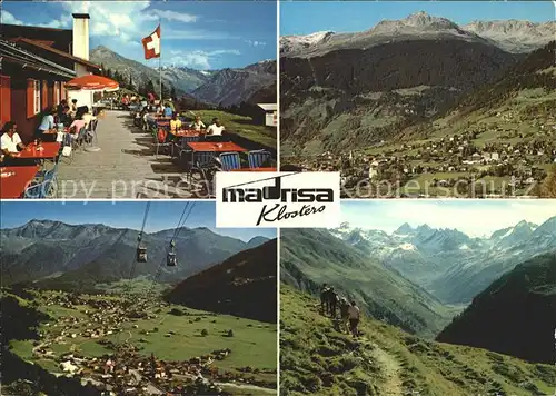 Klosters GR Bergrestaurant Albeina mit Madrisahorn und Saaser Alp Kat. Klosters