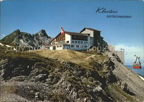 Klosters GR Bergrestaurant Goschnagrat mit Gotschnabahn und Casanna Kat. Klosters