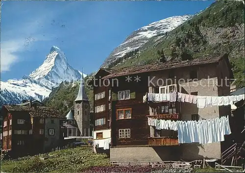 Zermatt VS Alte Dorfpartie mit Matterhorn Kat. Zermatt