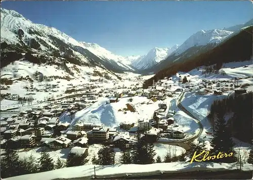 Klosters GR mit Silvrettagletscher Canardhorn Wisshorn Kat. Klosters