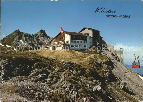 Klosters GR Bergrestaurant Gotschnagrat mit Gotschnabahn Kat. Klosters