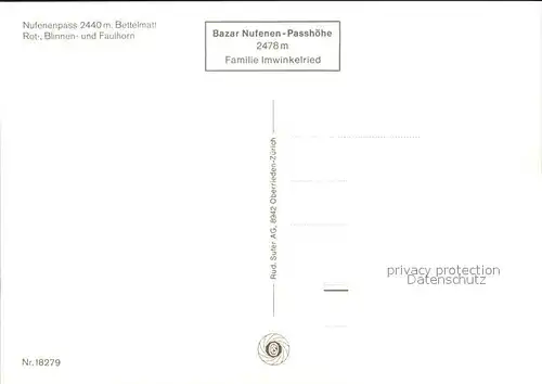 Nufenenpass mit Bettelmatt Rot Binnen und Faulhorn / Nufenen /Rg. Ulrichen