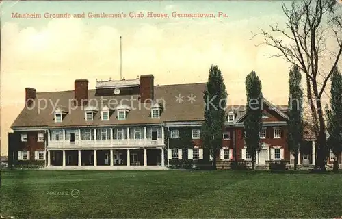 Germantown Pennsylvania Manheim Grounds and Gentlemen s Club House Kat. Germantown Philadelphia