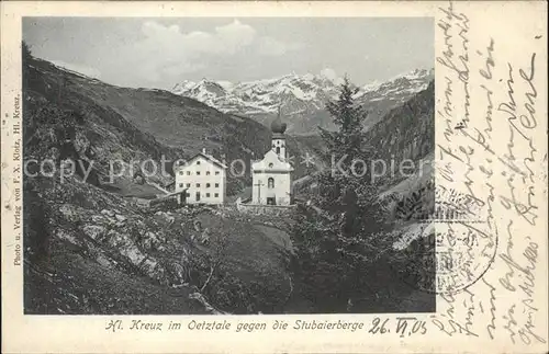 Heiligkreuz Soelden Ortsteil mit Kirche Alpenblick