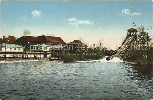 Ausstellung Baufach Leipzig 1913 Wasser Rutschbahn Lunapark Kat. Leipzig