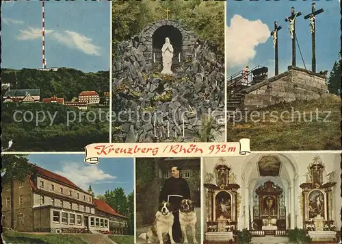 Kreuzberg Rhoen Berggasthof Hohn Kloster Inneres Golgatha Moench mit Bernhardinern /  /
