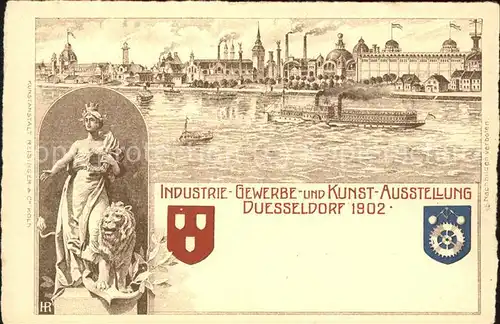 Ausstellung Industrie Gewerbe Kunst Duesseldorf 1902  Denkmal Schiffe Loewe Kat. Duesseldorf