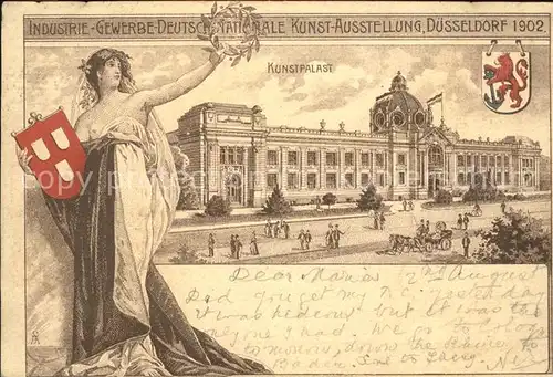 Ausstellung Industrie Gewerbe Kunst Duesseldorf 1902  Kunstpalast Kutsche Kuppel Kat. Duesseldorf