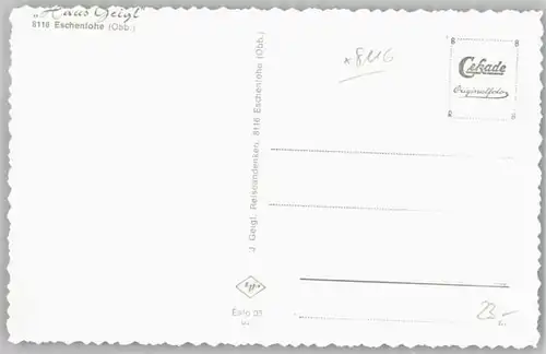 Eschenlohe Haus Geigl ungelaufen ca. 1955 / Eschenlohe /Garmisch-Partenkirchen LKR