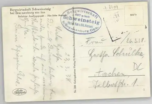 Brannenburg Schweinsteig Wirtschaft x 1938 / Brannenburg /Rosenheim LKR