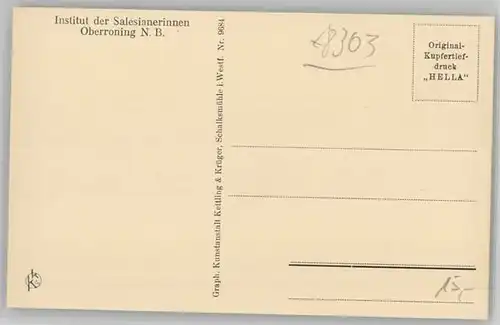 Oberroning Oberroning Laaber Salesianerinnen Institut ungelaufen ca. 1920 / Rottenburg a.d.Laaber /Landshut LKR