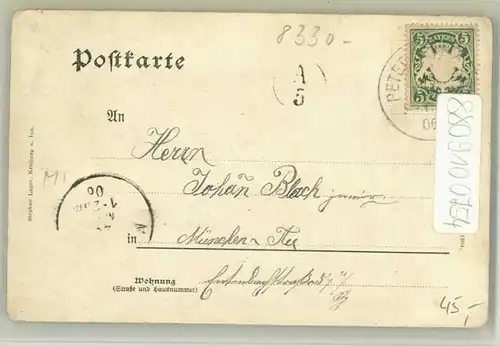Peterskirchen Oberbayern Peterskirchen Gasthof Oberbauer x 1906 / Tacherting /Traunstein LKR