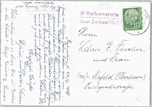 Rabenstein Zwiesel Rabenstein Regen Fliegeraufnahme x 1953 / Zwiesel /Regen LKR
