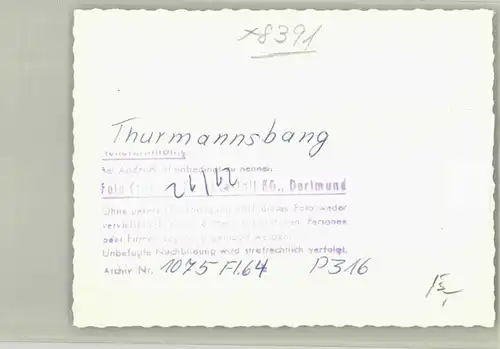 Thurmansbang Fliegeraufnahme o 1964 / Thurmansbang /Freyung-Grafenau LKR