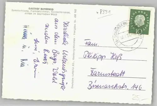 Schoenberg Bayerischer Wald Gasthof Bayerweg x 1961 / Schoenberg /Freyung-Grafenau LKR