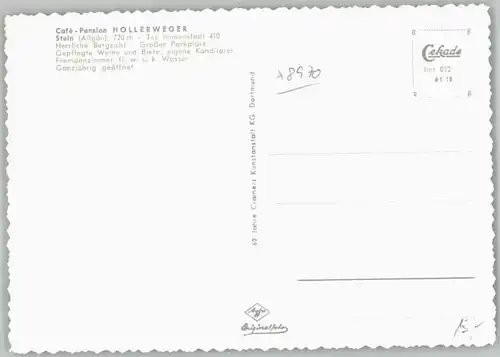 Stein Immenstadt Cafe Pension Holler * / Immenstadt i.Allgaeu /Oberallgaeu LKR