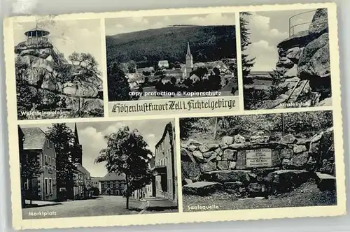 Zell Fichtelgebirge Waldsteingipfel Marktplatz Saalequelle Arnsteinfels x 1940 / Zell /Hof LKR