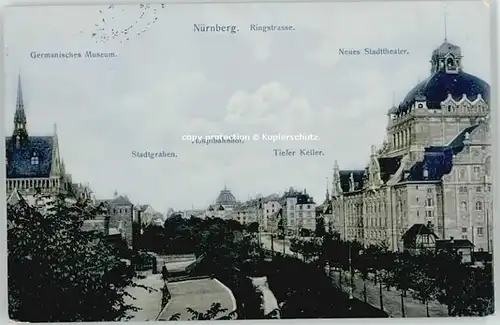 Nuernberg Nuernberg Mittelfranken Bahnhof Tiefer Keller Theater Museum x 1905 / Nuernberg /Nuernberg Stadtkreis