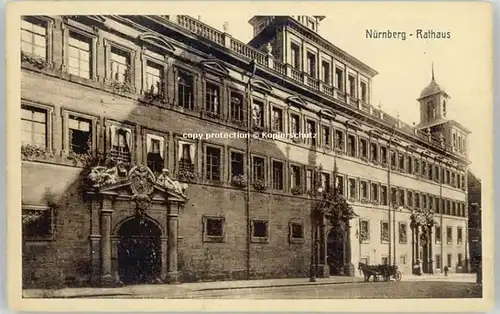 Nuernberg Nuernberg Mittelfranken Rathaus ungelaufen ca. 1920 / Nuernberg /Nuernberg Stadtkreis