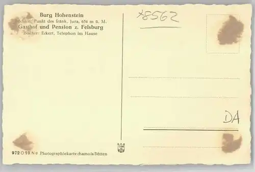 Hohenstein Kirchensittenbach Burg Hohenstein * 1930 / Kirchensittenbach /Nuernberger Land LKR