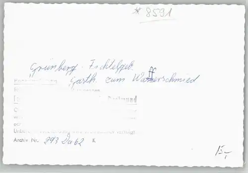 Gruenberg Oberpfalz Gasthaus Waffenschmied  * 1962 / Brand /Tirschenreuth LKR