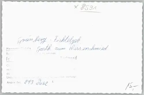 Gruenberg Oberpfalz Gasthaus Waffenschmied * 1962 / Brand /Tirschenreuth LKR
