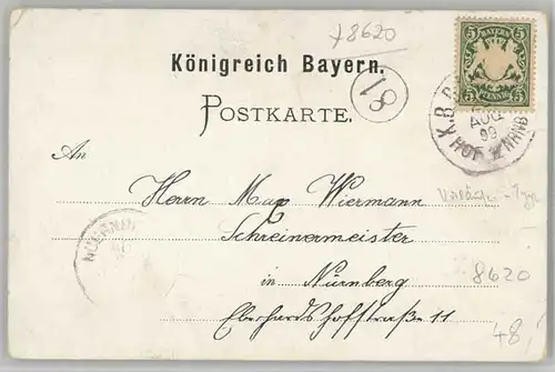 Banz Bad Staffelstein Hausen Schloss Banz x 1899 / Bad Staffelstein /Lichtenfels LKR