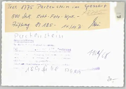 Partenstein Partenstein Spessart Fliegeraufnahme * / Partenstein /Main-Spessart LKR