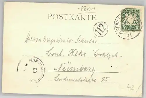 Schoenbronn Buch Wald Hessings Geburtshaus x 1901 / Buch a.Wald /Ansbach LKR