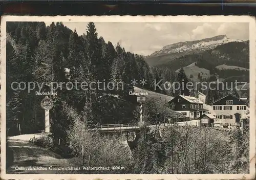 Riezlern Kleinwalsertal Vorarlberg oesterreichisches Grenzwirtshaus Walserschanz Grenze Kat. Mittelberg