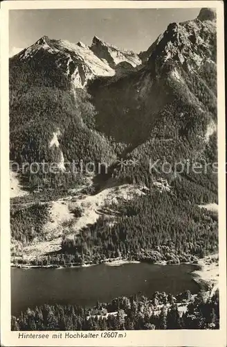 Hintersee Berchtesgaden mit Hochkalter Berchtesgadener Alpen Kat. Berchtesgaden