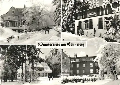 Rennsteig Stutenhaus b.Vesser u.Fraubachmuehle im Winter Kat. Neuhaus Rennweg