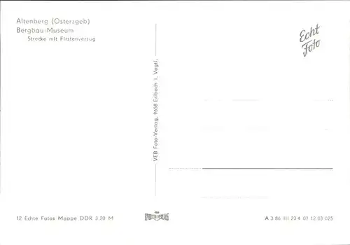 Altenberg Erzgebirge Bergbau-Museum Strecke mit Firstenverzug / Geising /Saechsische Schweiz-Osterzgebirge LKR