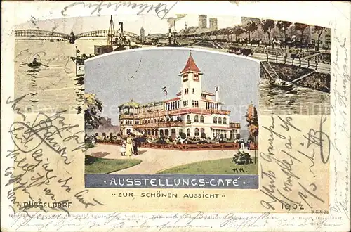Ausstellung Industrie Gewerbe Kunst Duesseldorf 1902  Cafe Zur schoenen Aussicht  Kat. Duesseldorf