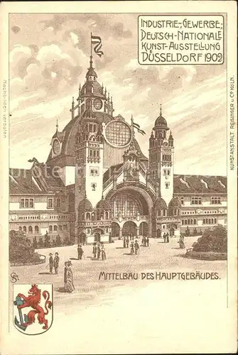 Ausstellung Industrie Gewerbe Kunst Duesseldorf 1902  Mittelbau des Hauptgebaeudes  Kat. Duesseldorf