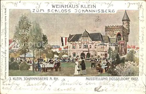 Ausstellung Industrie Gewerbe Kunst Duesseldorf 1902  Weinhaus Klein Schloss Johannisberg  Kat. Duesseldorf