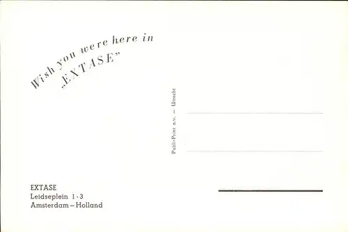 Amsterdam Niederlande "Extase" Tanzbar Leidseplein 1 3 Kat. Amsterdam
