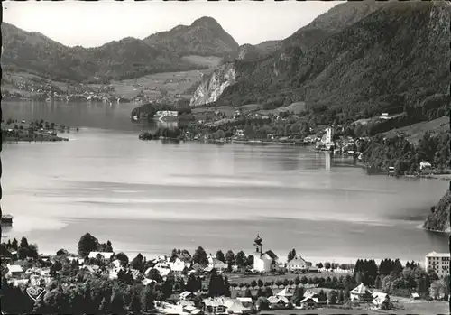 Wolfgangsee mit Ortschaften Strobl St. Wolfgang und St. Gilgen Kat. Oesterreich