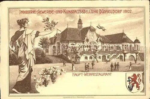 Ausstellung Industrie Gewerbe Kunst Duesseldorf 1902  Haupt Weinrestaurant  Kat. Duesseldorf